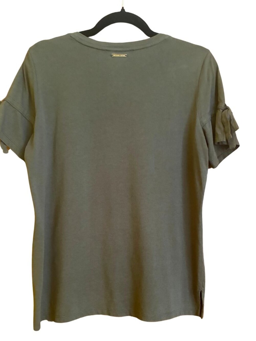 MICHAEL Michael Kors Women's L Olive Green Tie Sleeve Top Quiet Luxury Casual - Picture 12 of 12